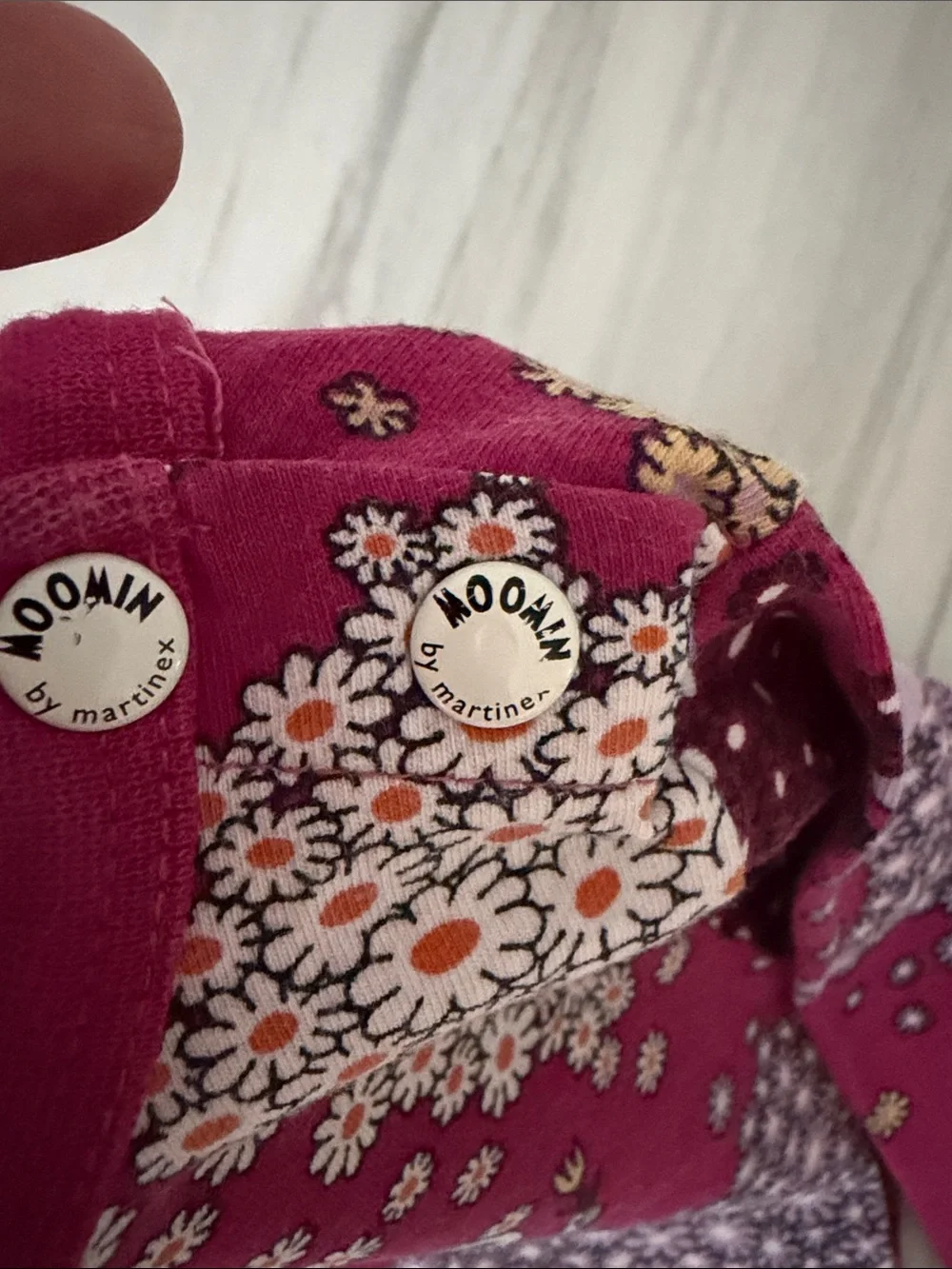 Moomin Characters Cotton Magenta Long-Sleeve Baby Bodysuit 3-6M/68cm